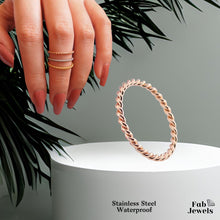 Load image into Gallery viewer, Stainless Steel Yellow Gold Rose Gold Twisted Knuckle Ring