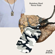 Load image into Gallery viewer, Stainless Steel Camouflage Tag Pendant with Necklsce