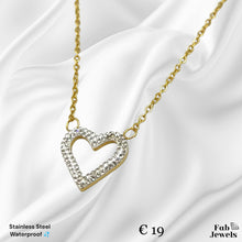 Load image into Gallery viewer, Gold Plated Stainless Steel Necklace with Heart Pendant