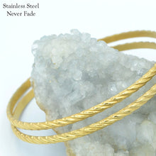 Load image into Gallery viewer, Yellow Gold Rose Gold Silver Stainless Steel Fili Bangles Set of 2
