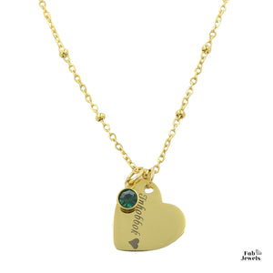 Inhobbok Heart Pendant Personalised Birthstone Inc. Necklace