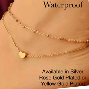 Stainless Steel Waterproof Double Ankle Chain Anklet Silver Rose Gold Yellow Gold