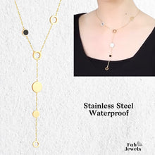 Load image into Gallery viewer, Stainless Steel 316L Yellow Gold Plated Drop Dangling Necklace