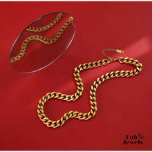 Load image into Gallery viewer, Yellow Gold Plated Choker Necklace Curb Chain