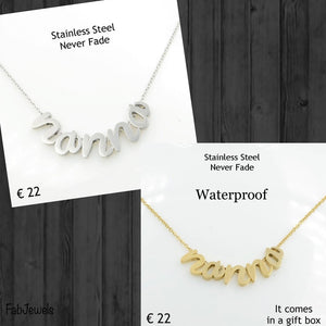 Nanna Necklace Rose Gold Yellow Gold Plated on Stainless Steel