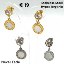 Load image into Gallery viewer, Gold Plated on Stainless Steel Hypoallergenic Dangling Earrings