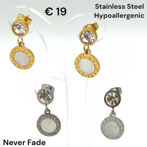Gold Plated on Stainless Steel Hypoallergenic Dangling Earrings