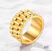 Load image into Gallery viewer, Yellow Gold Plated on Stainless Steel Waterproof Ring