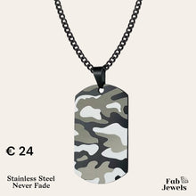 Load image into Gallery viewer, Stainless Steel Camouflage Tag Pendant with Necklsce