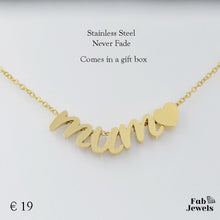 Load image into Gallery viewer, Mum Necklace 2 Tone Rose Gold Yellow Gold Plated on Stainless Steel