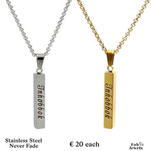 Load image into Gallery viewer, Stainless Steel Yellow Gold Engraved Inhobbok Pendant with Necklace