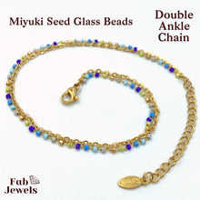 Load image into Gallery viewer, Double Anklet Ankle Chain Stainless Steel Miyuki Beads