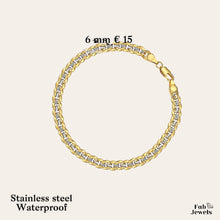 Load image into Gallery viewer, Stainless Steel Yellow Gold Plated 2 Tone Curb Chain Bracelet