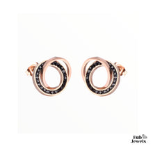 Load image into Gallery viewer, Rose Gold on Stainless Steel Necklace and Matching Earrings