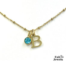 Load image into Gallery viewer, Stainless Steel Silver / Yellow Gold / Rose Gold Plated Initial Birthstone Charms Including Necklace