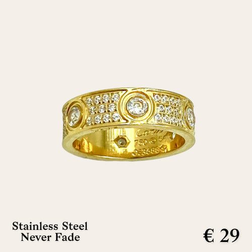 High Quality Yellow Gold Plated on Stainless Steel Ring