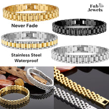 Load image into Gallery viewer, Stainless Steel Silver / 18ct Yellow Gold / Two Tone Men&#39;s Bracelet