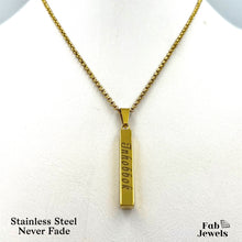 Load image into Gallery viewer, Stainless Steel Yellow Gold Engraved Inhobbok Pendant with Necklace
