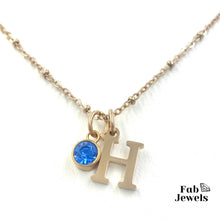 Load image into Gallery viewer, Stainless Steel Silver / Yellow Gold / Rose Gold Plated Initial Birthstone Charms Including Necklace