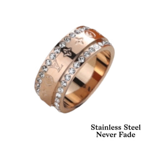 Stainless Steel Rose Gold / Yellow Gold / Silver Rings nicely detailed with Swarovski Crystals
