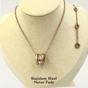 Stainless Steel 316L Necklace Rose Gold Plated Yellow Gold Plated Silver