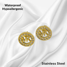 Load image into Gallery viewer, Stainless Steel Stylish Hypoallergenic Stud Earrings Silver Yellow Gold