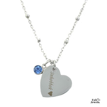 Load image into Gallery viewer, Inhobbok Heart Pendant Personalised Birthstone Inc. Necklace
