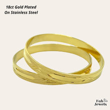 Load image into Gallery viewer, Yellow Gold Stainless Steel Fili Bangles Set of 2