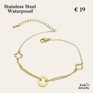 Stainless Steel 316L Yellow Gold Plated Bracelet Anklet