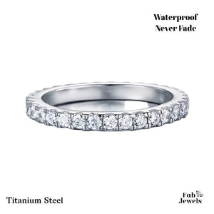 Highest Quality Titanium Steel Full Eternity Ring Waterproof