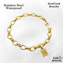 Load image into Gallery viewer, 18 ct Gold Plated on Stainless Steel Silver Good Luck Charm Bracelet
