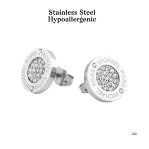Stainless Steel Stylish Hypoallergenic Stud Earrings Silver Yellow Gold