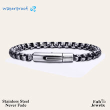 Load image into Gallery viewer, Stainless Steel Gold Plated Black Stylish Waterproof Men’s Bracelet