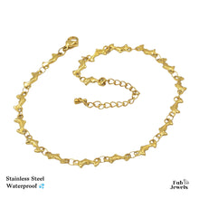 Load image into Gallery viewer, Stainless Steel 316L Dolphin Anklet Ankle Chain Yellow Gold Silver