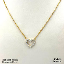 Load image into Gallery viewer, Gold Plated Stainless Steel Necklace with Heart Pendant