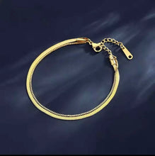 Load image into Gallery viewer, Stainless Steel 316L Yellow Gold Plated Double Anklet Waterproof