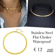 Load image into Gallery viewer, Yellow Gold Plated Choker Flat Necklace