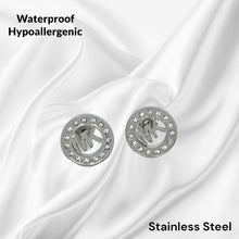 Load image into Gallery viewer, Stainless Steel Stylish Hypoallergenic Stud Earrings Silver Yellow Gold