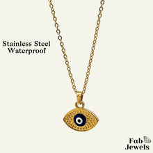 Load image into Gallery viewer, Yellow Gold Plated on S/Steel Evil Eye Good Luck Pendant with Necklace