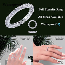 Load image into Gallery viewer, Highest Quality Titanium S/Steel 316L Full Eternity Ring with AAAAA Cubic Zirconia