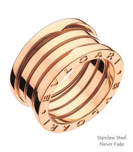 Trendy Stainless Steel Rose Gold / Yellow Gold / Silver Rings